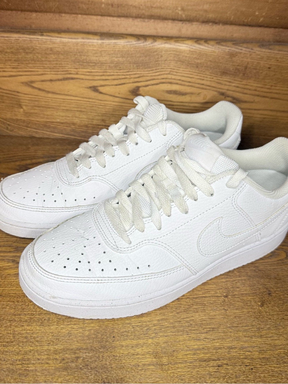 Nike Court Vision Men's All-White Low-Top Athletic Sneakers